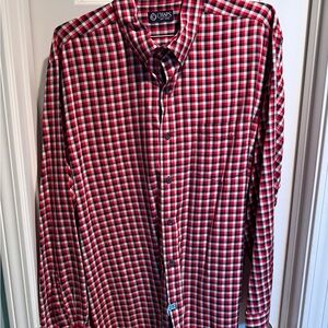 Chaps Red Plaid Cotton Long Sleeve Button Shirt Size Men’s XL